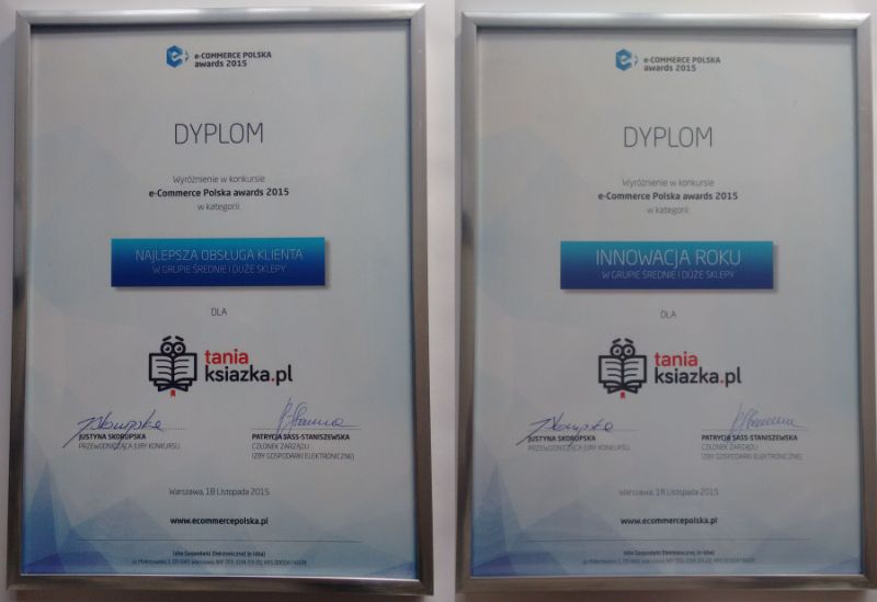 Dyplomy e-Commerce Polska awards 2015