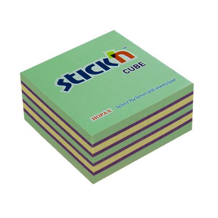 Бумага для заметок самокл 76x76 400л неон+пастель 21342 3цв (4712759213421)